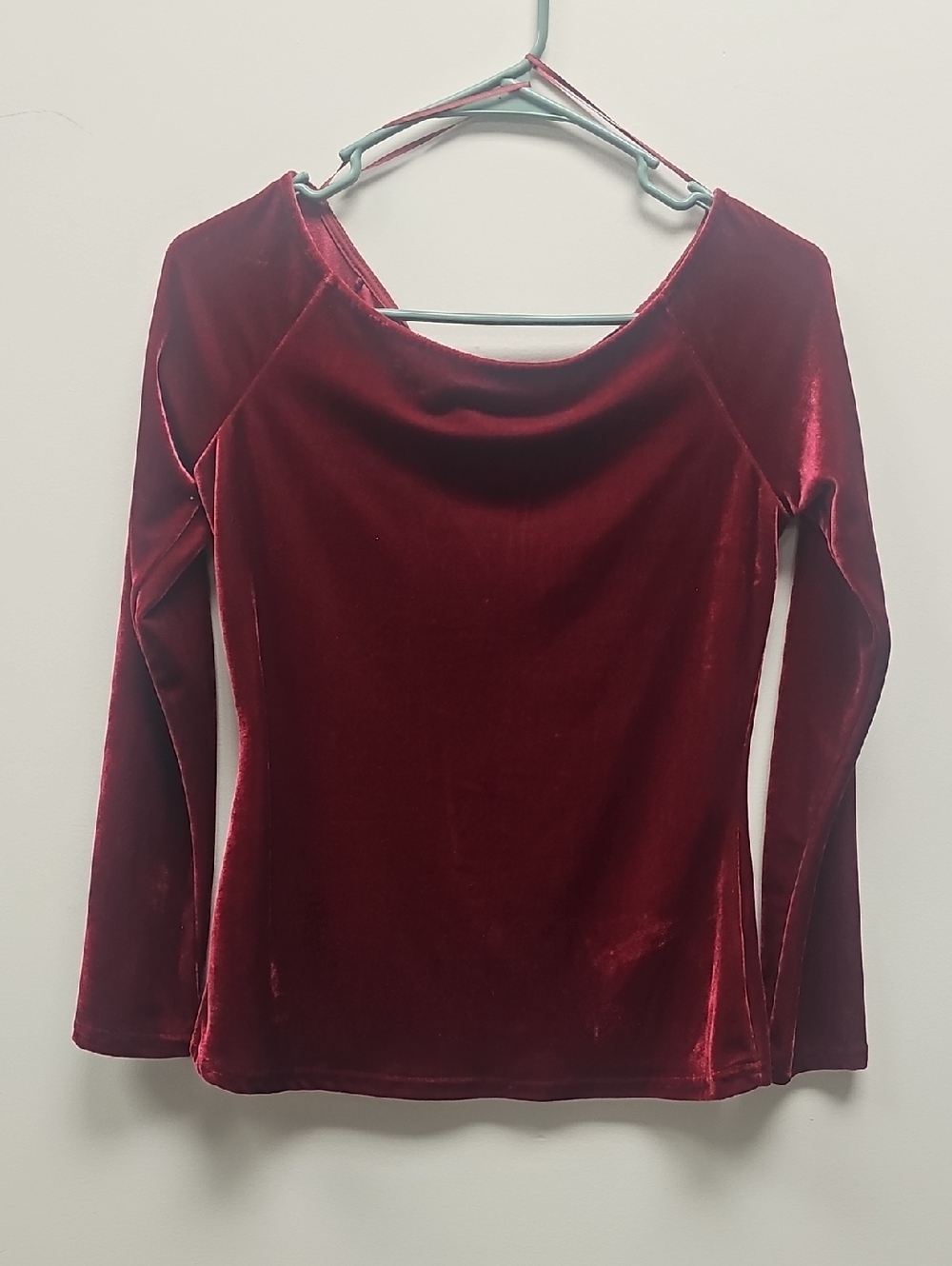 Deb Burgundy Velvet Long-Sleeve Top